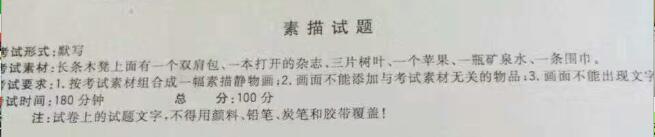 2017年江西美術(shù)聯(lián)考素描統(tǒng)一考試題目