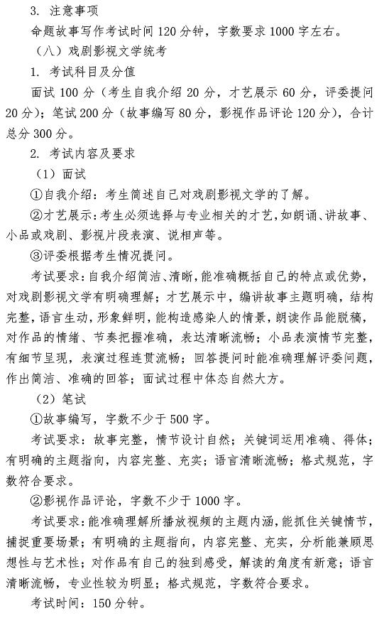 2019年貴州藝術類專業統考簡章