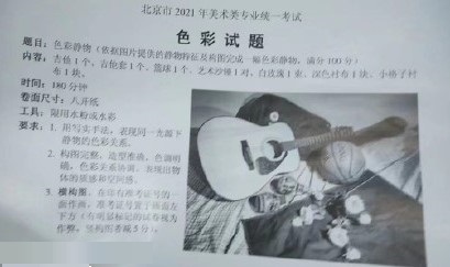 2021年北京美術聯考考試標題